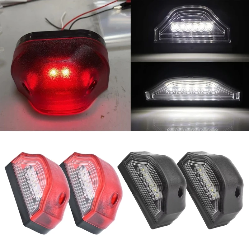 H3CE Easy Install LED License Plate Light For Heavy Duty Trucks Trailers Weather Resistant Design Night Driving Safety 1 Pair