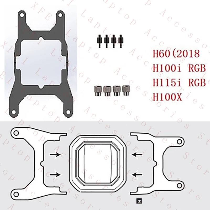 D  Platinum Cooler Mounting Bracket For CORSAIR H60(2018) H100i RGB H115i RGB H100X