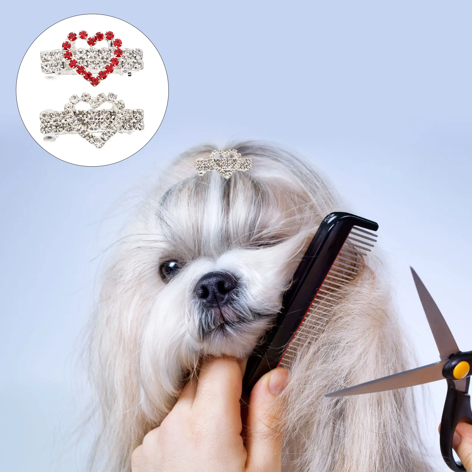 

2pcs Heart Shape Hair Clips Dog Puppy Hairpins Decorative Headwear Summer Pet Hair Accessories Pet Dog Hairpins Durable Safe