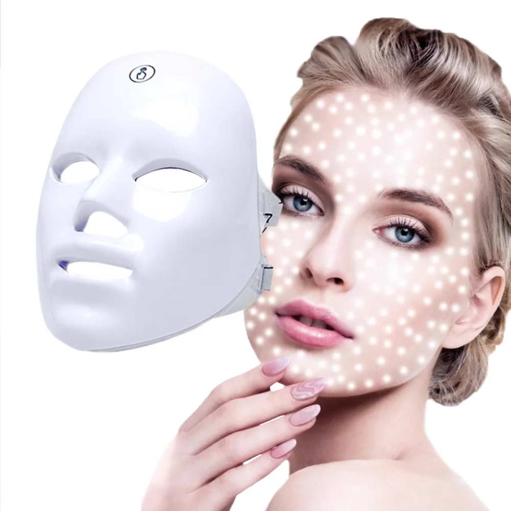 Facial LED Mask 7 Colors Light Photon Therapy Beauty Masks Skin Rejuvenation Home Use Beauty Devices Face Lifting Whitening Tool