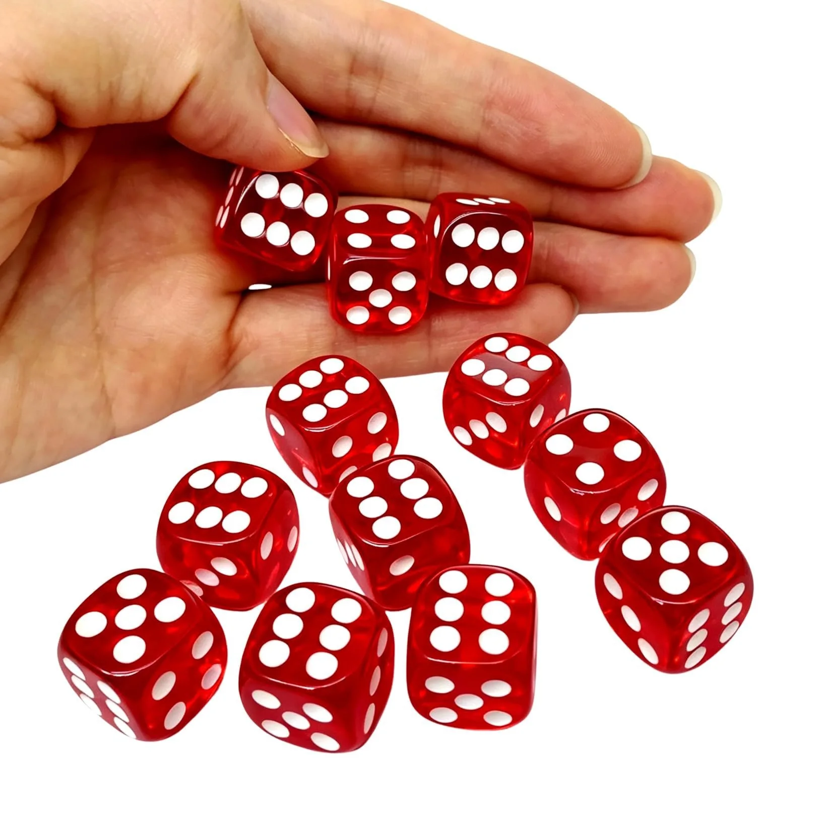 Red Standard Points DIY Dice 16mm Round Coner 6th Side Dice & & Velvet Bag Compatible with War Game Board Games