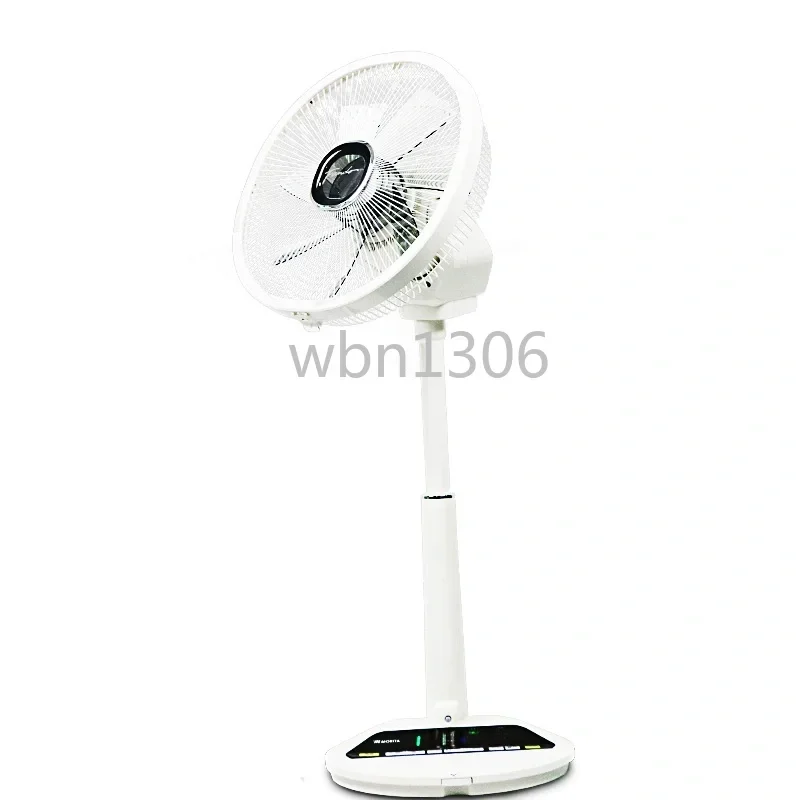 Lifting and lowering shaking head DC floor type intelligent electric fan Human body induction turbine wind white floor fan