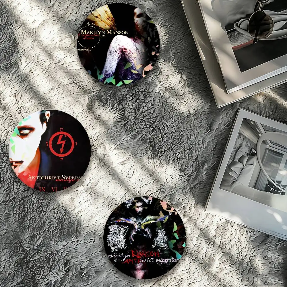 Singer M-Marilyn M-Manson Laser Badge Pins Handmade Brooches for Backpack Gifts Bag Decor Fans Collect