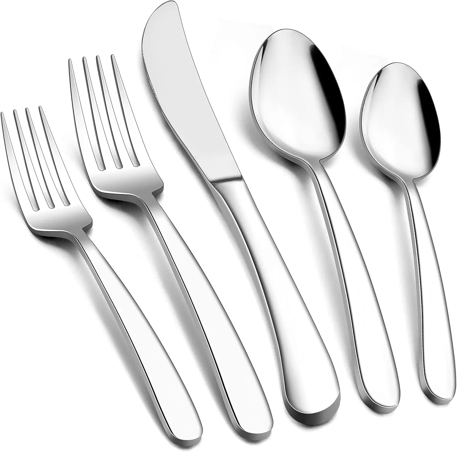 Heavy Duty Silverware Set for 12, 60-Piece Stainless Steel Flatware Cutlery Set, Heavy Weight Metal Tableware Eating Utensils