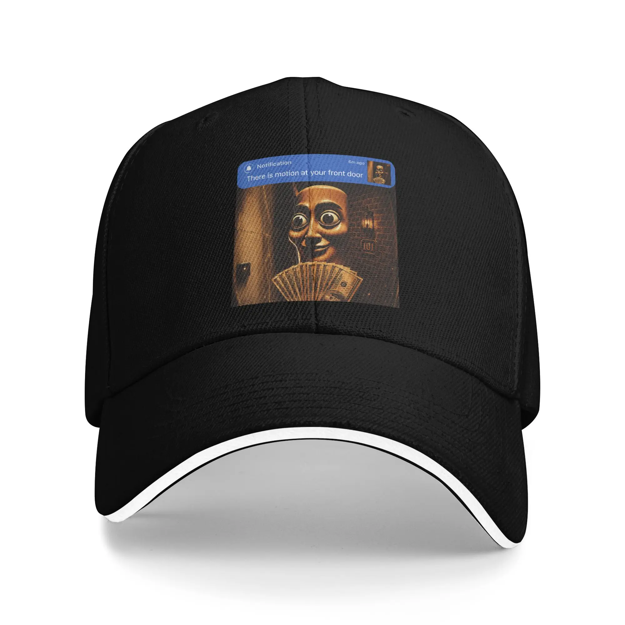 There is Motion at Your Front Door Tung Tung Tung Sahur Meme Baseball Cap Hunting Camping Hip Hop Hats Men Design Snapback Cap