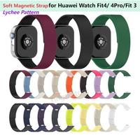 Strap for Huawei Watch Fit 4/4Pro/Fit 3 Magnetic Lychee Pattern Bracelet Replacement for Watch Fit4 3 4Pro Sport Band Accessiors