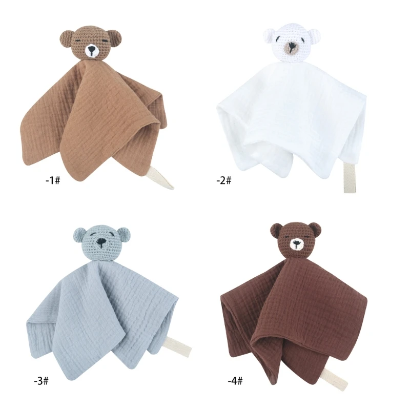 Baby Infant Animal Soother Appease Towel Lovely Knitted Bear Sleeping for Newbrons Cotton Soft Comforting Towel