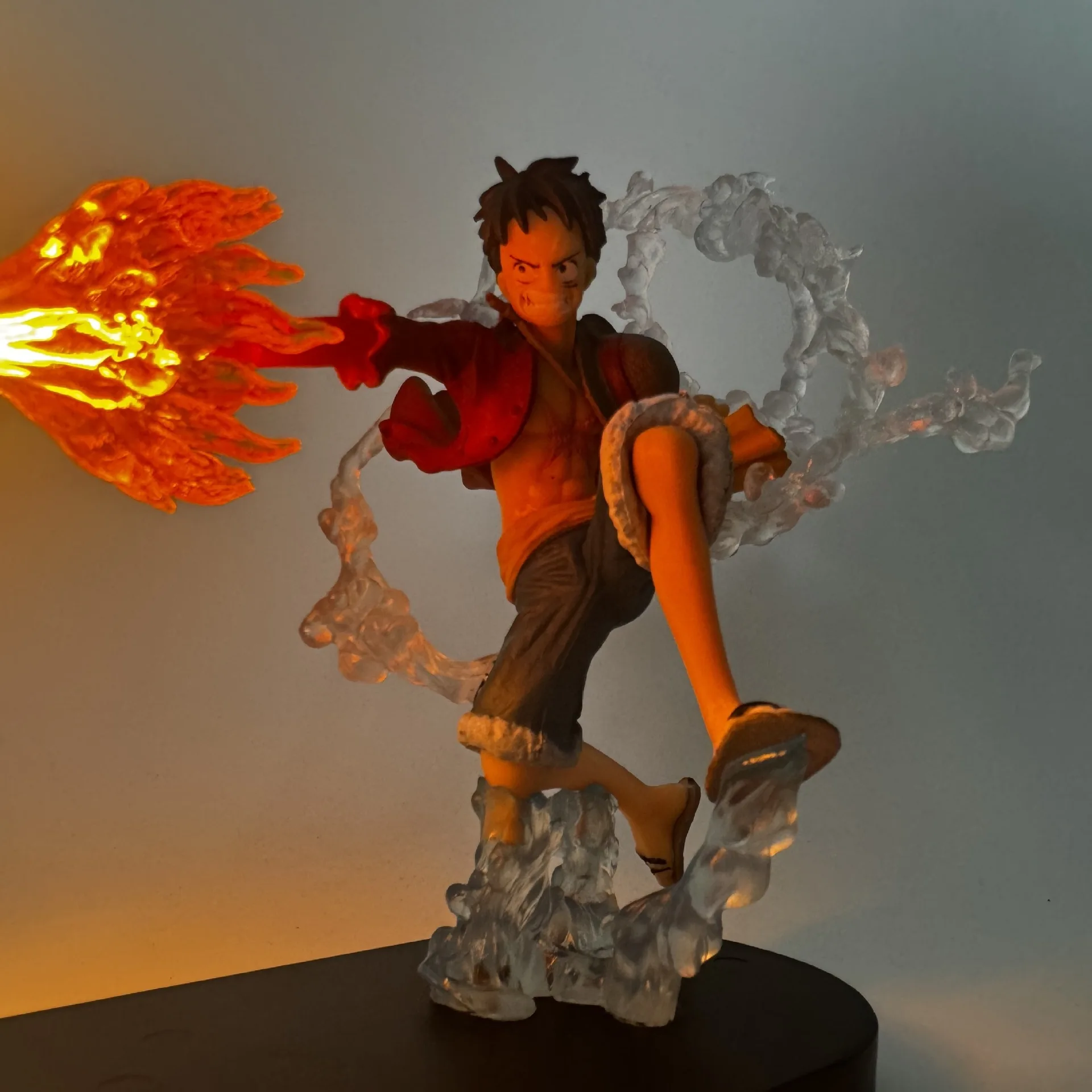 Fogo punho ace anime luz noturna uma peça luffy figura decoração para quarto estudo decoração iluminação ambiente menino crianças presente