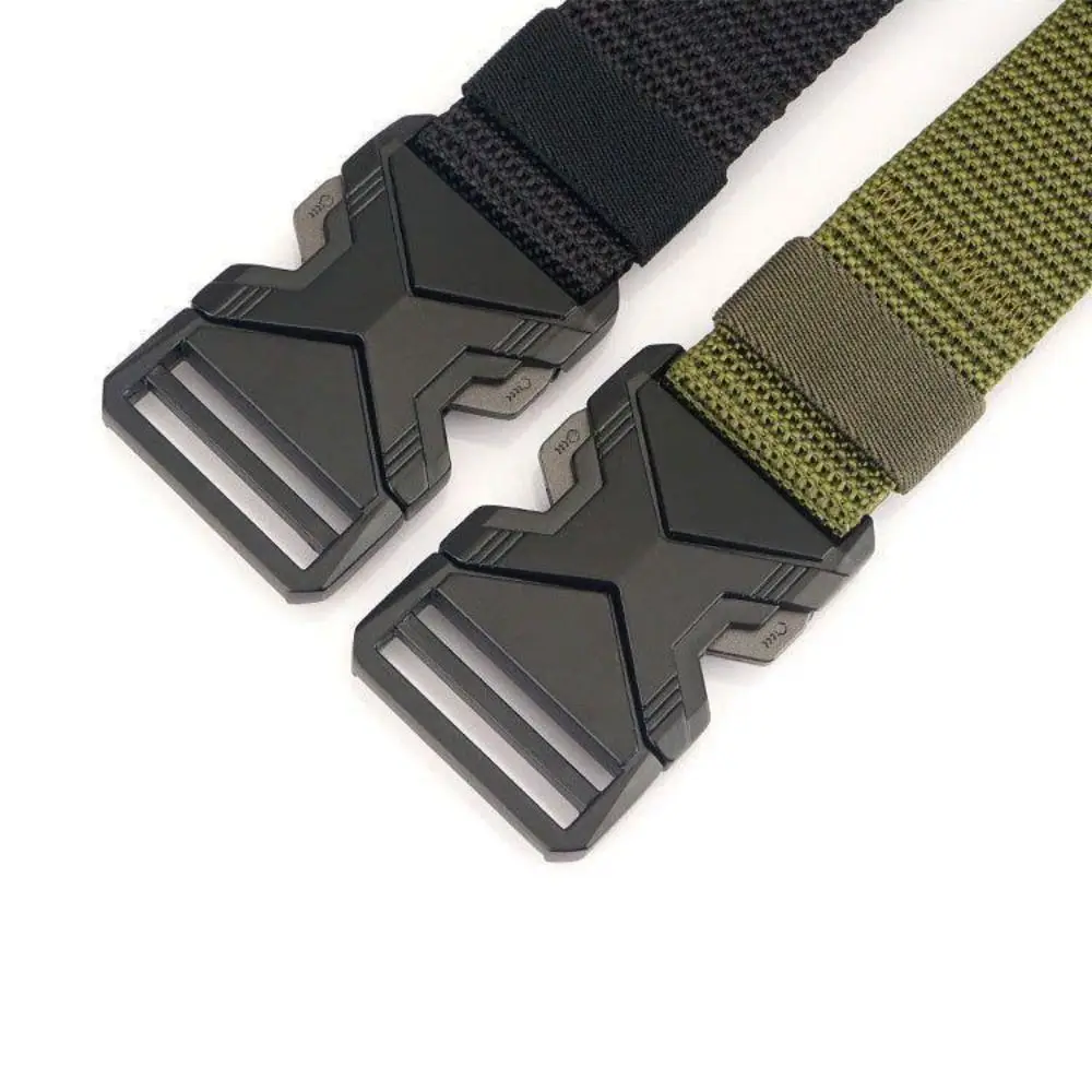 Durable Multi Function Men's Canvas Belt Breathable Thickened Quick Release Waistband Outdoor Nylon Belt