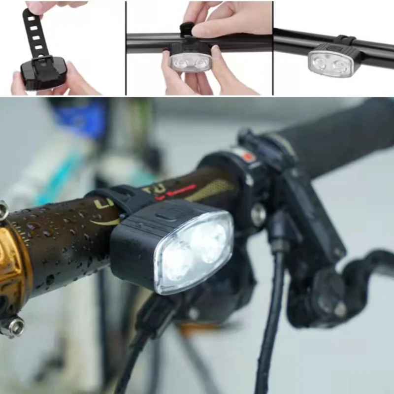 المصابيح الخلفية للدراجة LED، قابلة لإعادة الشحن عبر USB، ضوء أحمر للدراجة الجبلية على الطرق، ضوء خلفي أمامي