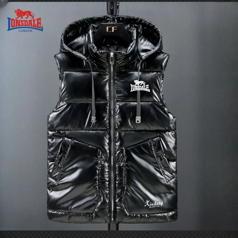 

Autumn and winter cotton vest, reflective glossy surface, warm thick outer layer, men's student vest, fashionable casual jacket