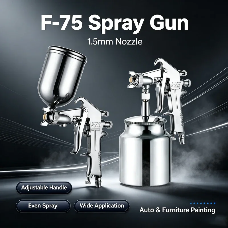 400ML/750ML Pneumatic Spray Gun 1.5mm Caliber Nozzle Car / Furniture Spraying Tool for Car DIY Craft Projects / Paint Sprayer