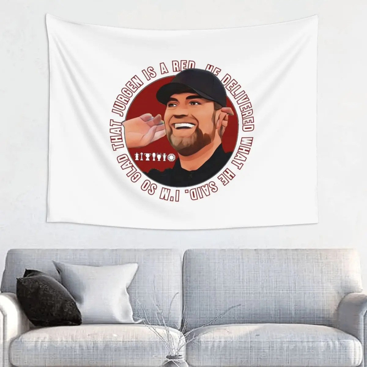 Retro Jurgen Klopp Tapestry Hippie Polyester Wall Hanging Decoration for Bedroom Curtain Witchcraft Tapestries