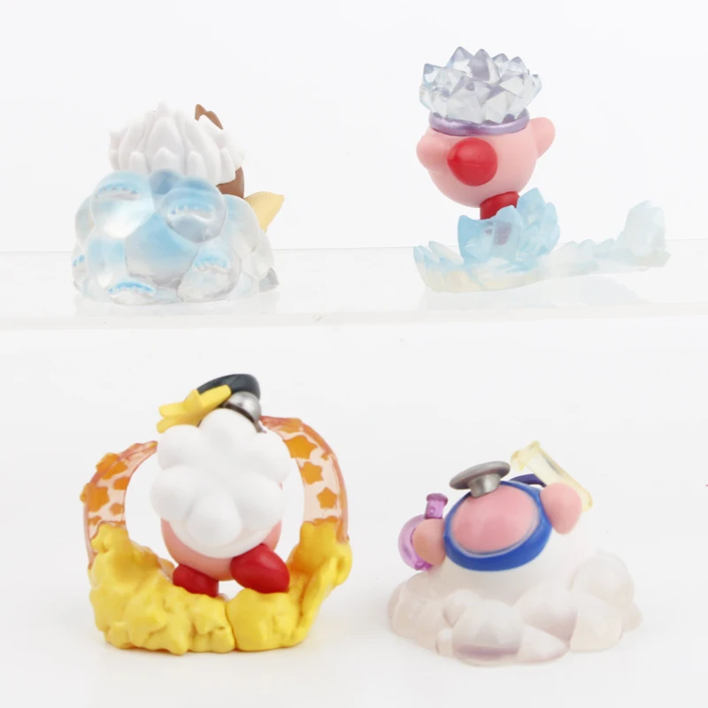 ビニール人形フィギュアおもちゃ、カービー、ケーキデコレーション、食品、1セットあたり4個