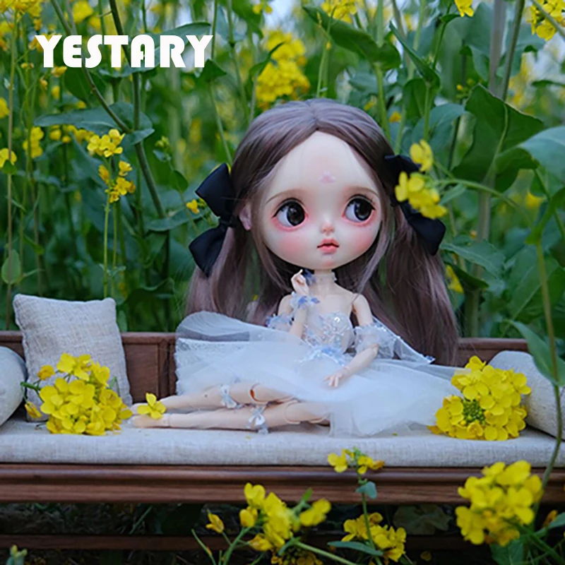 YESTARY Doll Furniture For 1/6 Bjd Doll House Accessories Wooden Arhat Bed DIY Fashion Toys Mini Dollhouse For Obitsu 11 Dolls