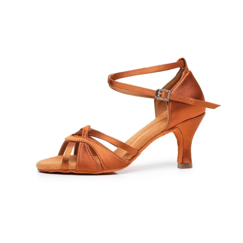 Erwachsene High Heels Lateinamerikanische Tanzschuhe aus geschmiedetem Stoff mit weicher Sohle, Tanzschuhe für Damen, Tanzperformance- und Übungsschuhe – Detail 12