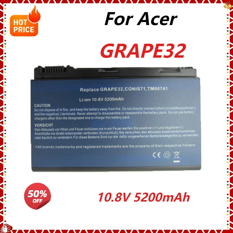 

5200mAh GRAPE32 Battery for Acer Extensa 5220 5235 5620 5630 7620 TravelMate 5320 5520 5720 7720 7520 6592 TM00741 TM00751