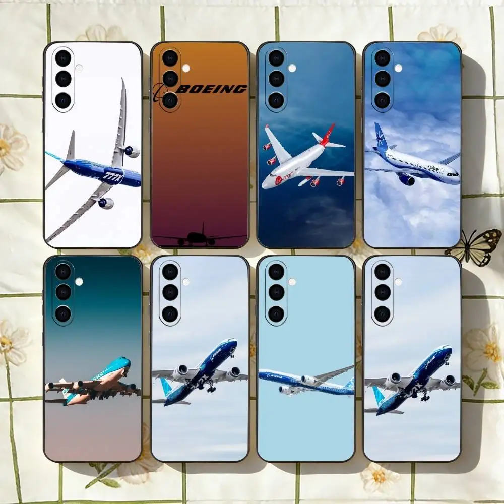 BoeingS 777 Top A-Airplane Phone Case For Samsung Galaxy A73,A72,A71,A70,A53,A52,A51,Others Soft Black Cover