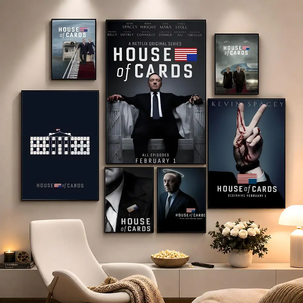 Series House Of Cards Political Drama Poster Peel And Stick Wall Art PP Waterproof HD Bedroom Living Room Home Decor Gift