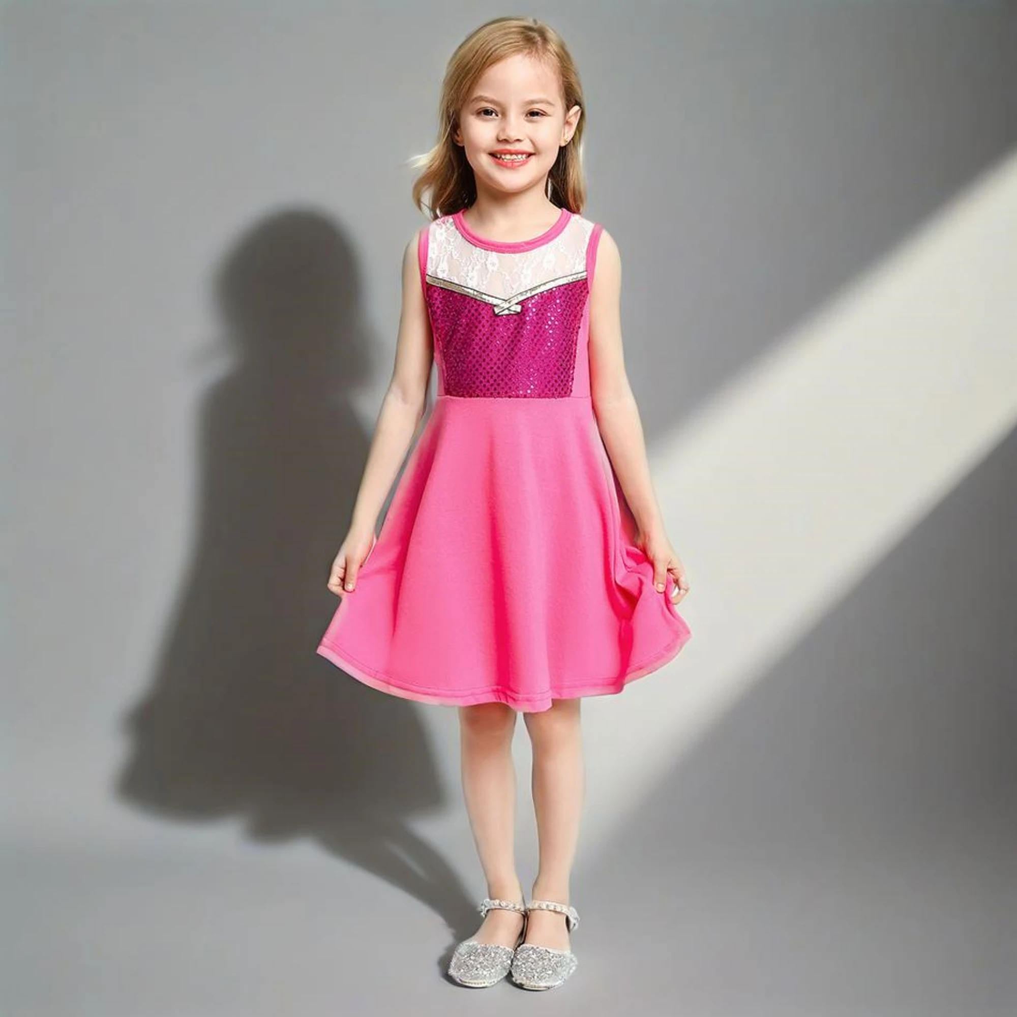 

Girls Suspenders Sleeveless Princess Dress Sunmmer Sweet Patchwork Casual Mickey Elsa Daily Vestidos Children Clothing Pajamas