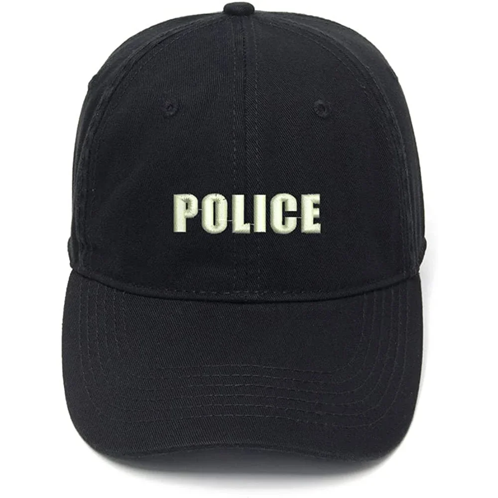 

Lyprerazy Men's Baseball Cap Police Officer Embroidery Hat Cotton Embroidered Casual Baseball Caps