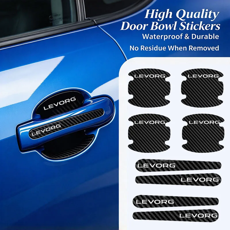 Carbon Fiber Car Side Anti-scratch Sticker Door Handle Protective Strip Emblem for Subaru LEVORG Logo Exterior Accessories