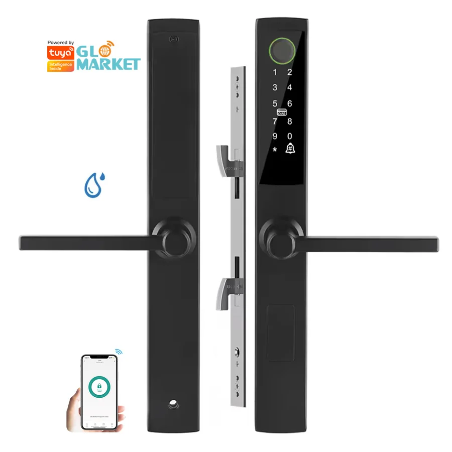 

Glomarket уличная водонепроницаемая раздвижная дверь Tuya цифровой отпечаток пальца умный дверной замок алюминиевый умный замок