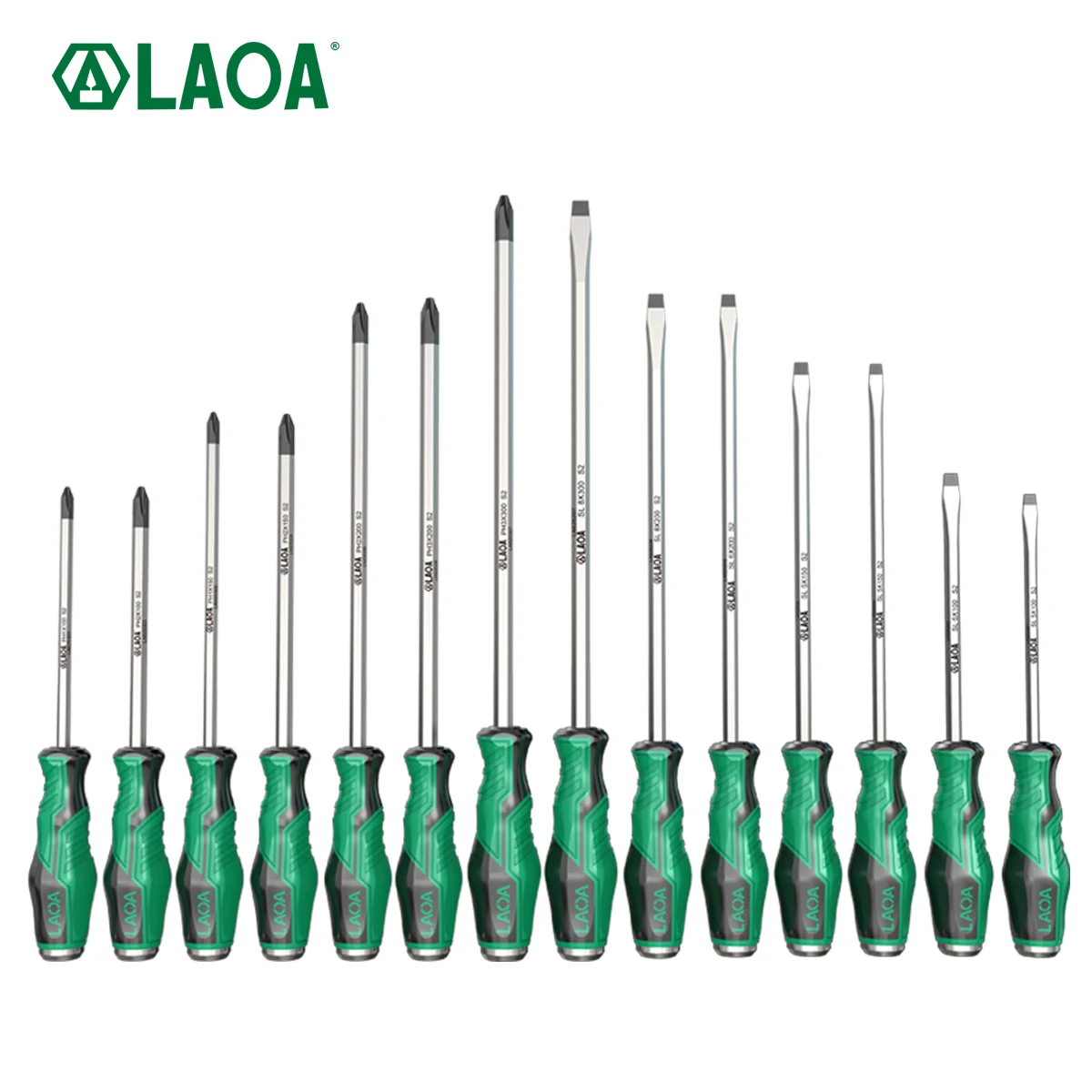 LAOA S2 Alloy Steel Through-Core Striking Screwdriver One-Piece Core-Piercing Heavy Duty Anti-rust Magnetic Tip for Industrial