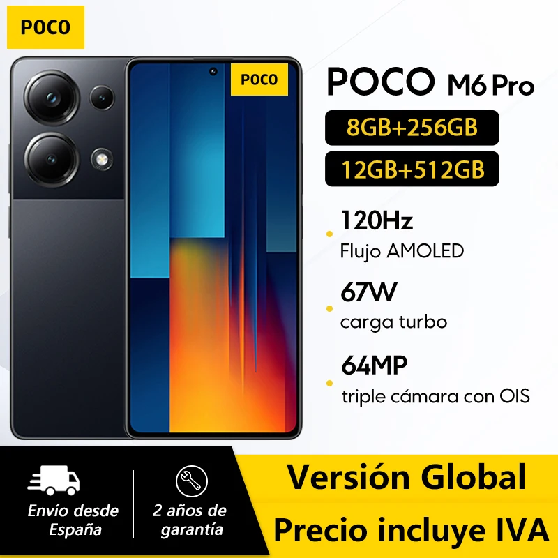 POCO M6 Pro Global version 256GB/512GB ROM MTK Helio G99-Ultra AMOLED screen 6,67 120Hz show 64MP NFC camera