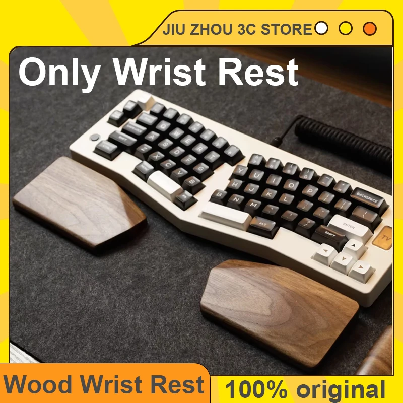 

Подставка для запястий Wspider из орехового дерева 5D 75% Клавиатура Alice Разделенные руки Поддержка запястья Защитный коврик из цельного дерева Коврик для запястья Изготовленная на заказ клавиатура Подарки