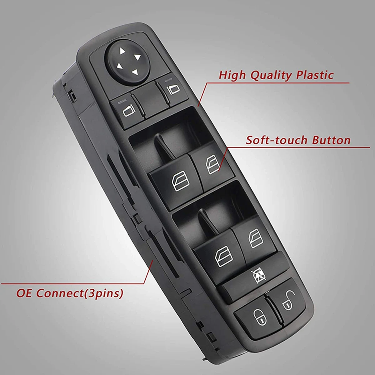 A1698206610 مفتاح نافذة رئيسي للطاقة لمرسيدس بنز A B GL M R Class W245 W169 A150 B200 X164 2004-2012-M54K #4