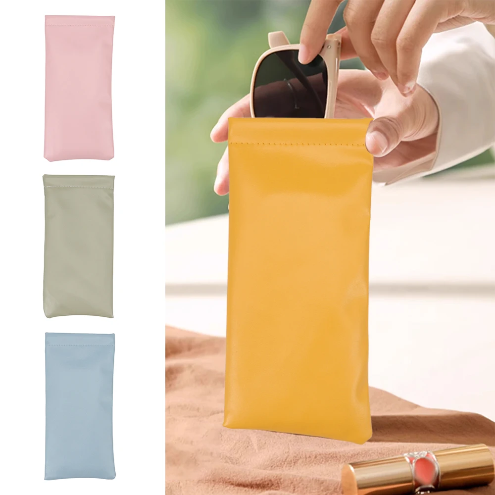 Gifts PU Sun Glasses Pouch Soft Leather Solid Eyewear Storage Bags Eyewear Accessories Simple Waterproof Bag Case