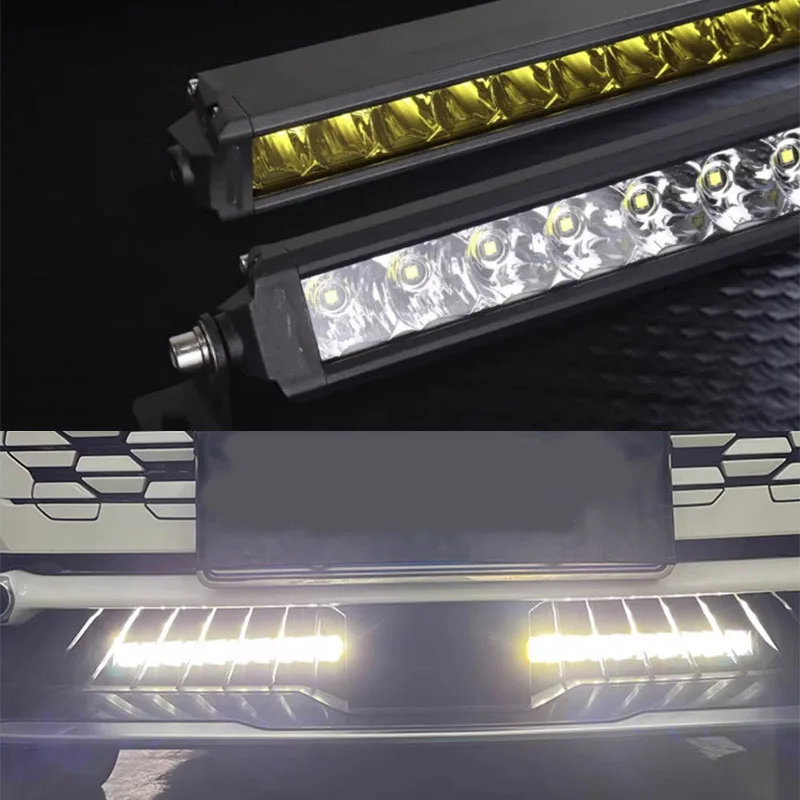 For Changan UNIK grille bracket car grille long strip spotlight Auxiliary flashing yellow fog lights high beam light bar