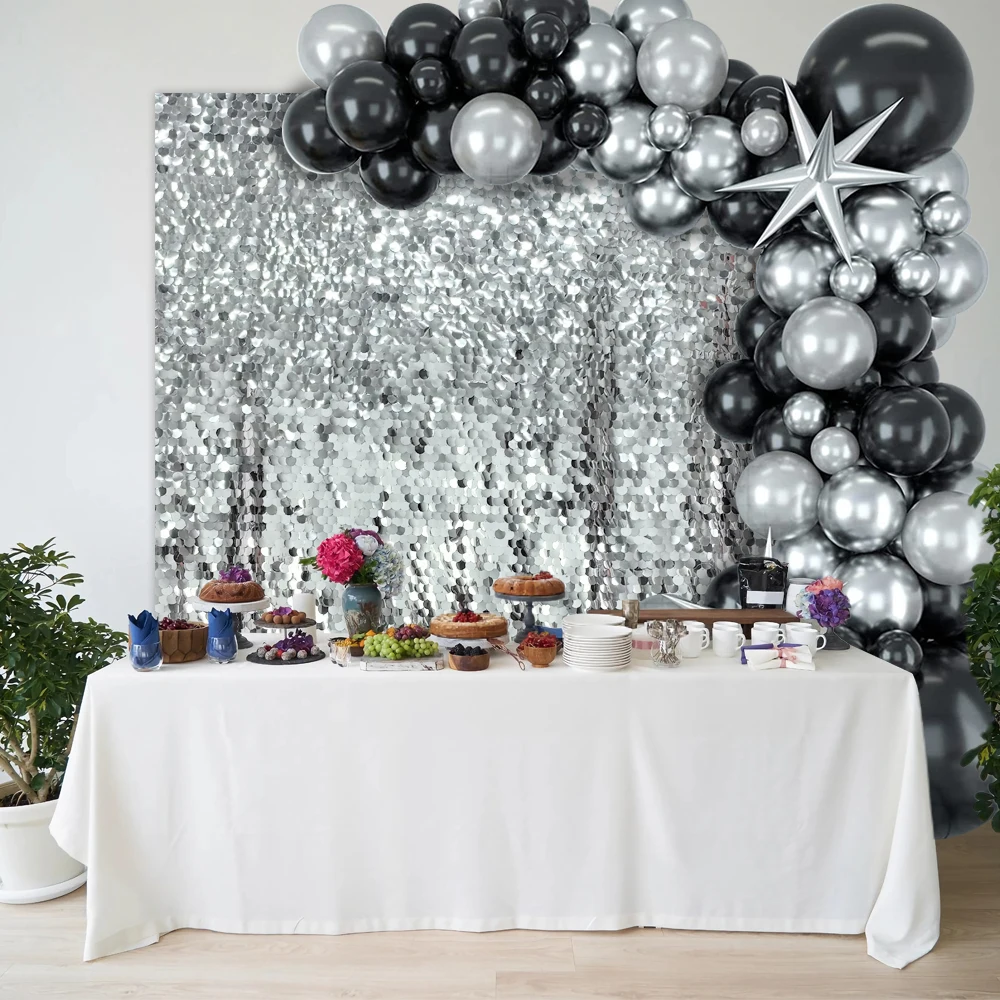 خلفية للتصوير بالترتر اللامع Mehofond ، ديكور حفلة عيد الميلاد ، خلفيات الزفاف ، فوتوزون للأطفال ، ذهبية وفضية