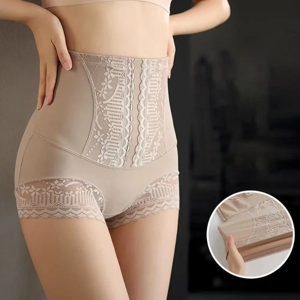 Hoge Taille Slipje Vrouwen Buikcontrole Lichaam Shapewear Platte Buik Vormgeven Postpartum Ondergoed Slips Kanten Afslankende Shorts