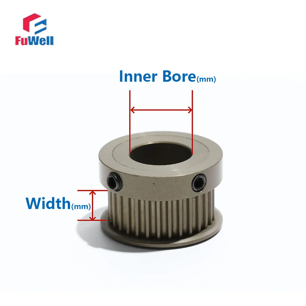 FuWell 3M K Type Timing Pulley Aluminum Alloy 12T 14T 15T 16T 17T Width 11mm Bore 4mm-8mm Synchronous Wheels Finished Hole