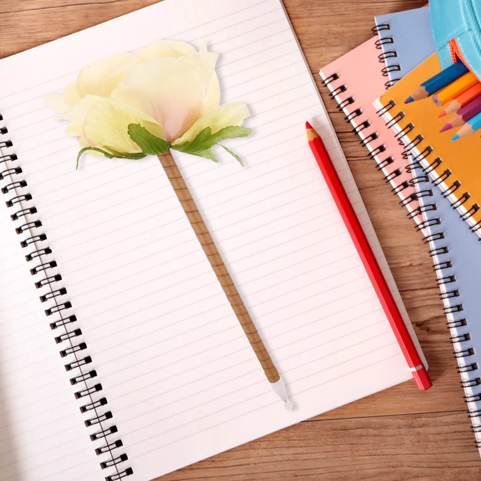 

Mother's Day Gift Flower Bouquet Pen Artificial Floral Design Ballpoint Pen Long Handle Comfort Grip Keepsake Writing Tool