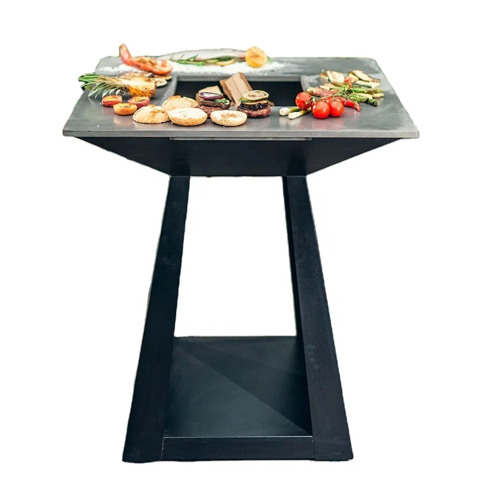 

Corten Barbecue Grill Large Wood Fired BBQ for Outdoor Kitchen