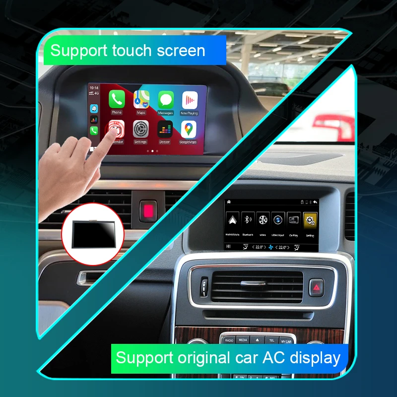 Wireless Carplay Box For Volvo V40 V60 XC60 S60 S80 Before 2014 Multimedia Android Auto Ｍodule Mirror Link Display Screen Camera