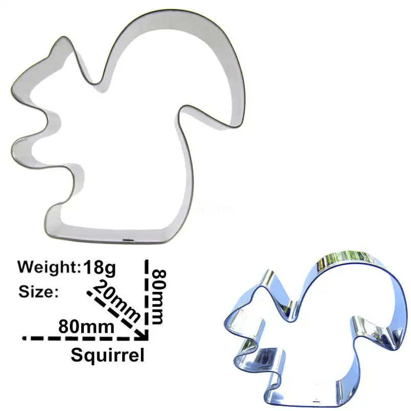Large Squirrel Shape Cake Decorating Fondant Cutters Tools,Animal Graphics Cake Cookie Biscuit Baking Molds