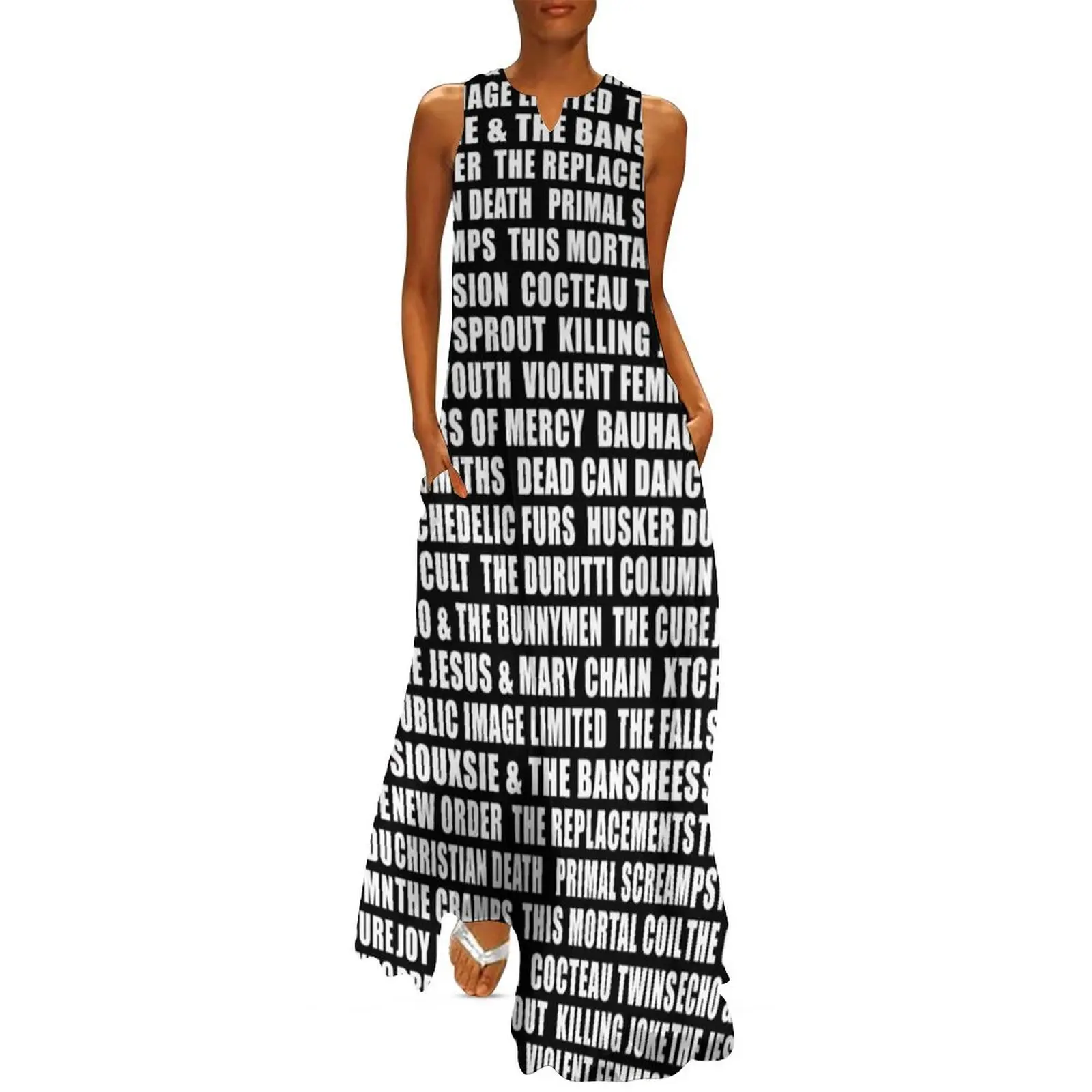 

80S music / Alternative bands / white Long Dress Clothing female dress summer 2025 women Dress