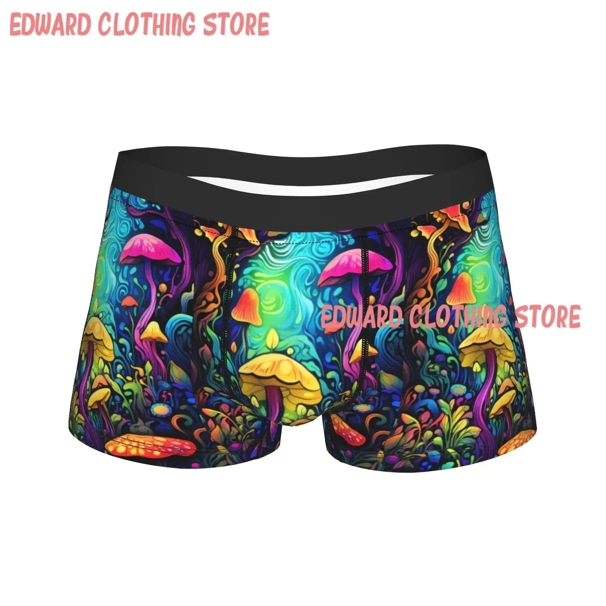 Novel Fun Trippy Mushroom Fantasy Art Underwear  Comfortable Underpants Custom Boxer Brief For Men Pouch Plus Size Trunk