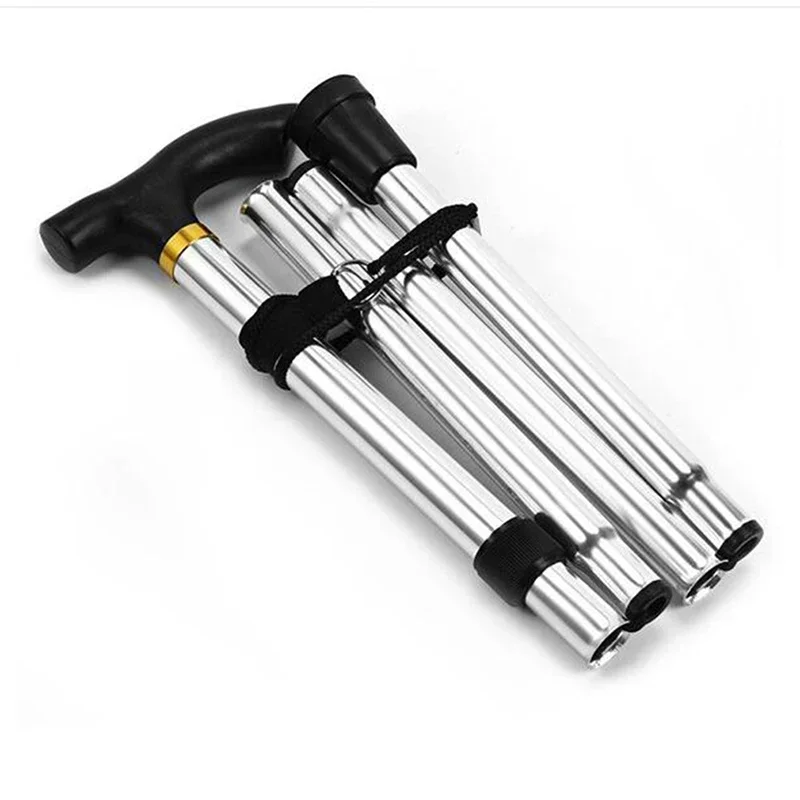 Telescopic Walking Stick Outdoor Hiking Trekking Poles Aluminum Alloy Metal Folding Cane Crutches Pole For Elderly People image 4