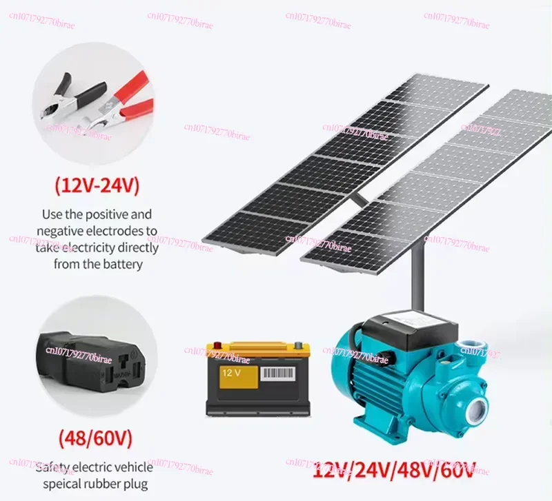 Portable DC Submersible  Centrifugal Vortex Self-priming 12V/24V/48V  High-lift Solar Battery Powered Water Pump