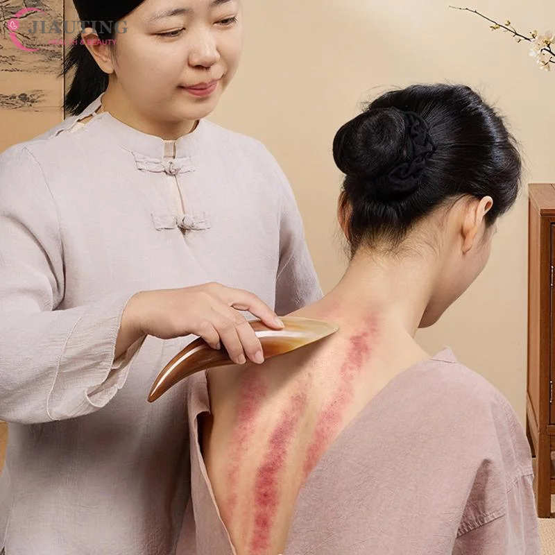 1PCS Horn Guasha Massage Natural Buffalo Horn No Stress Guasha Massage Tool Spa Gua Sha Massager Scraping Board Health Care