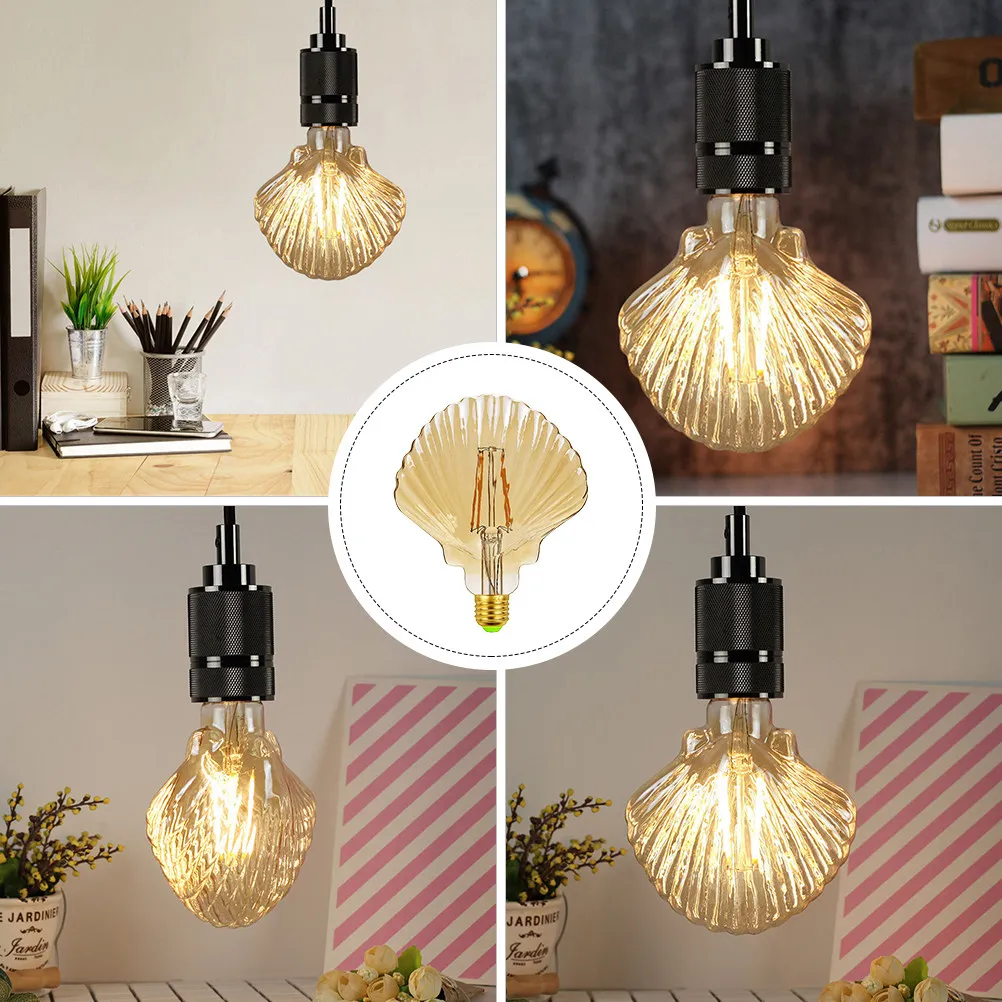 

1 шт. винтажная светодиодная лампа 4W E27 в форме стеклянной оболочки для вечеринок, дома, бара, свадебного декора, подвесная лампа-лампочка 3D в форме оболочки
