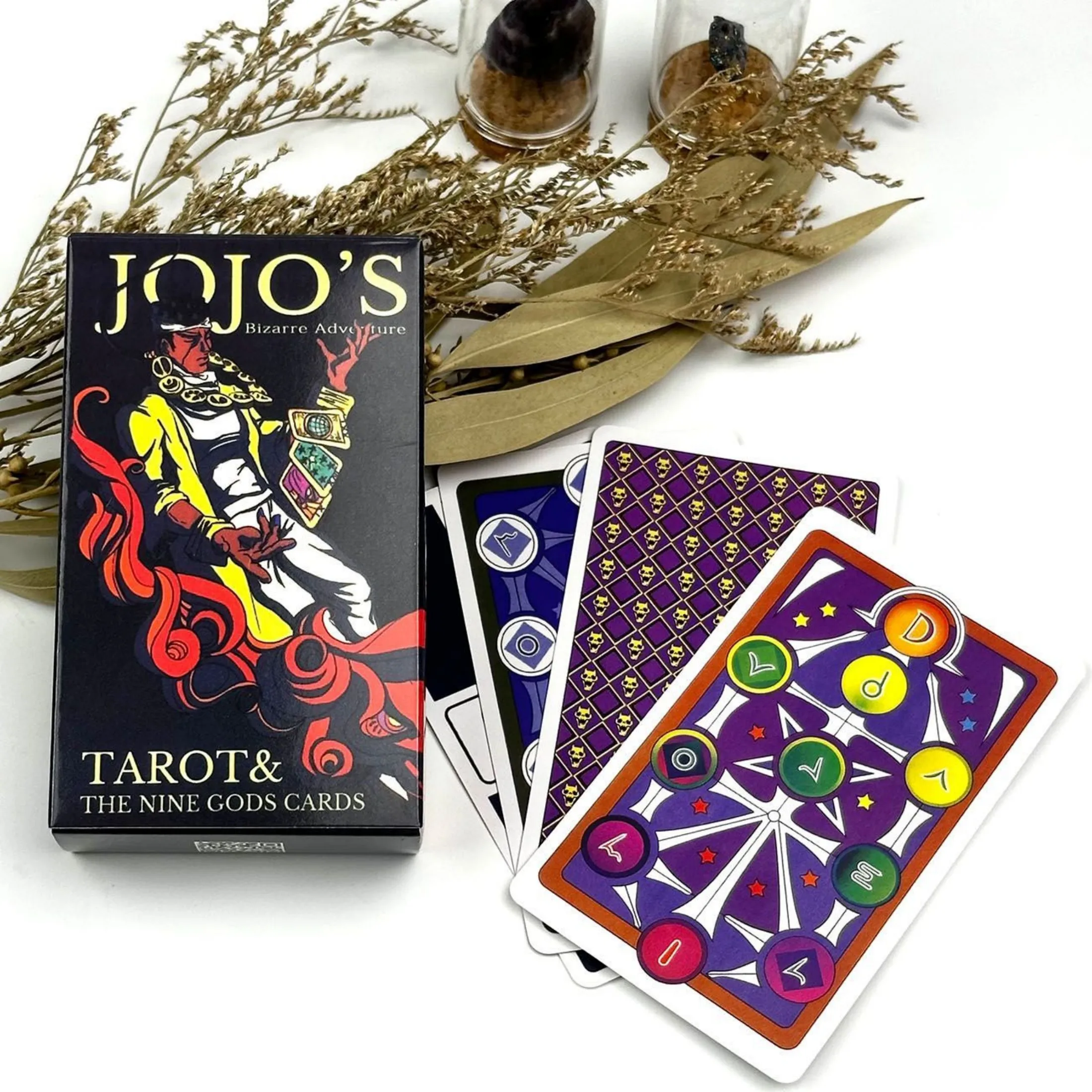 Anime JoJo Bizarre Adventure Tarot Cards Divination Deck English Versions Edition Oracle Board Playing Table Games For Party
