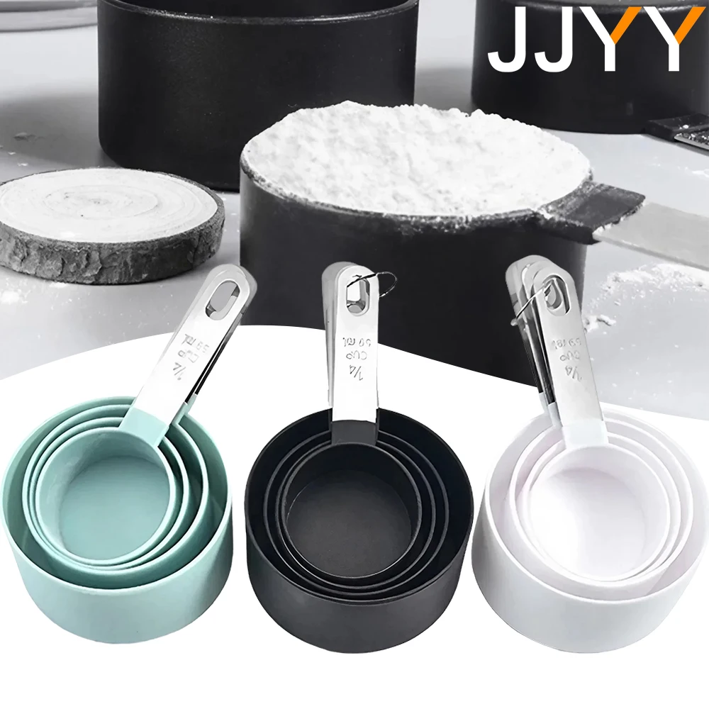 4PCS/Set Multi-Purpose Measuring Cups Stainless Steel Handle Measuring Spoons 4 Pcs Set Milk Powder Coffee Spoon Baking Tools