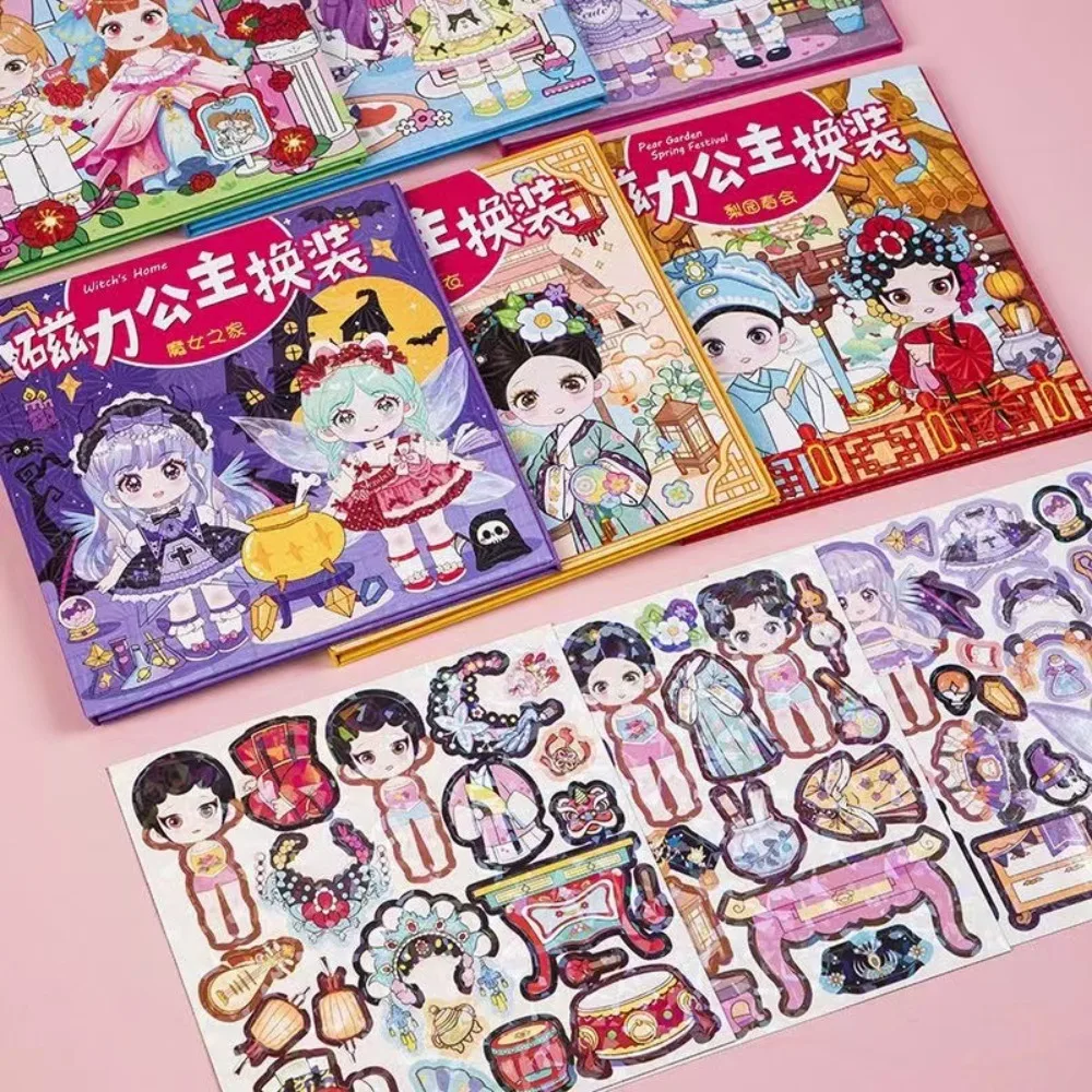 Magnetische Prinses Handgemaakte DIY Sticker Materiaal Pakket Cartoon Scène Verandering van kleding Cartoon Stickers Dodo Boek Activiteit Boeken