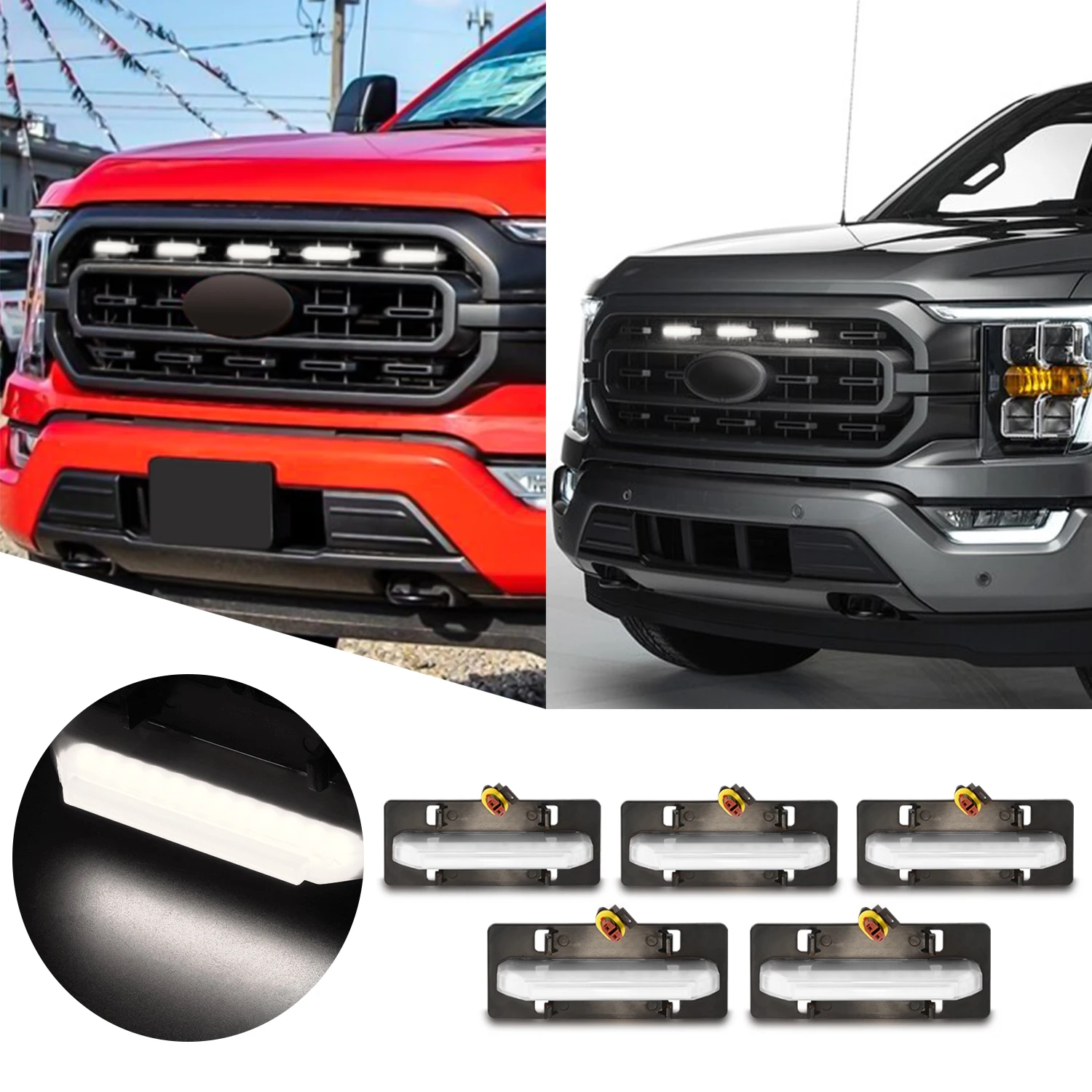 

Автомобильные детали, светодиодные сигнальные грили, подходят для Ford F150 F-150 2021 2022, автоаксессуары